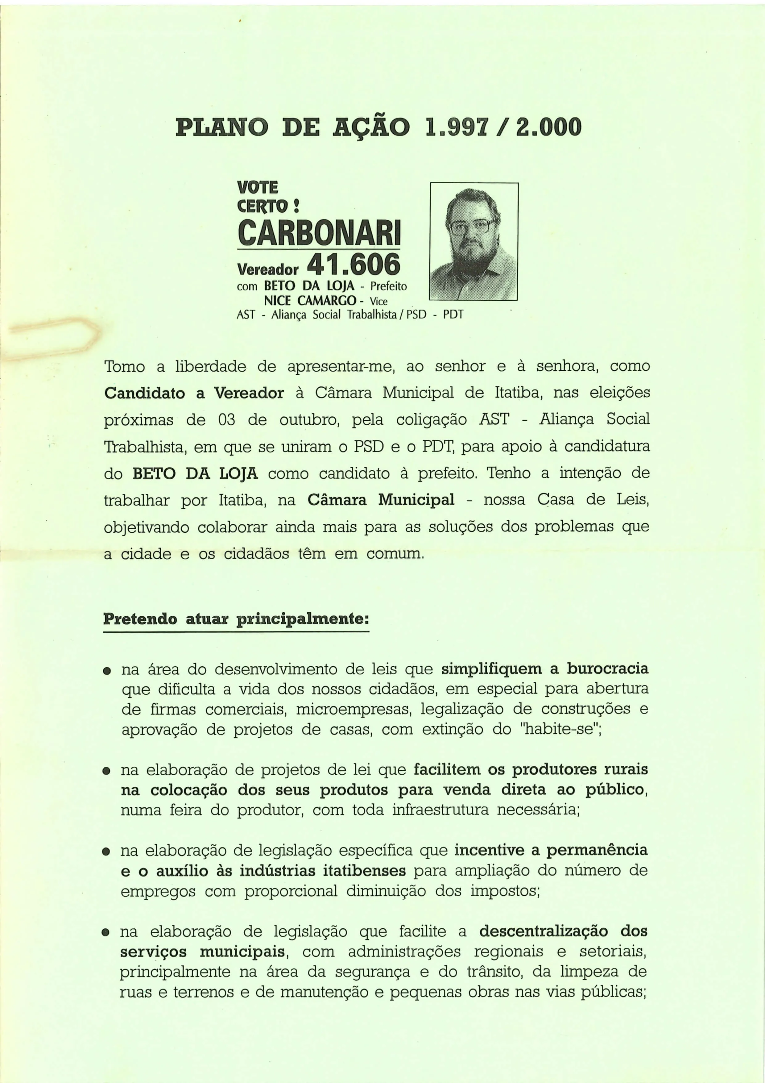 Plano de ação 1997  2000
